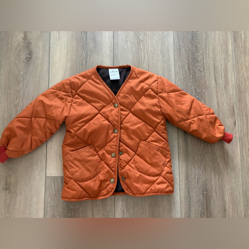 Rose & Doll Kids Orange Quilted Puffer Jacket